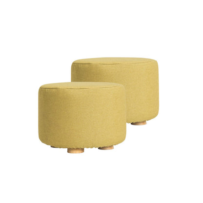 Round Ottoman Fabric Footstool 30x30x22cm