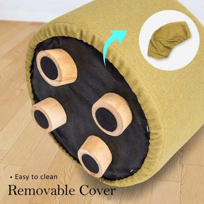 Round Ottoman Fabric Footstool 30x30x22cm