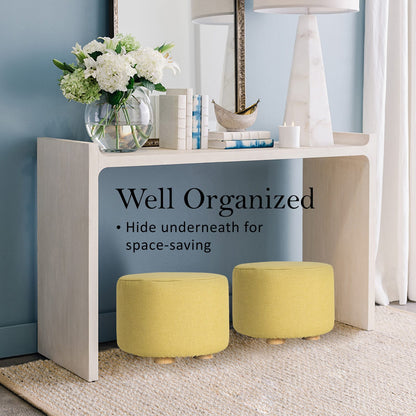 Round Ottoman Fabric Footstool 30x30x22cm