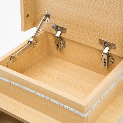 Aurora Black/White/Oak Led Nightstand Duo