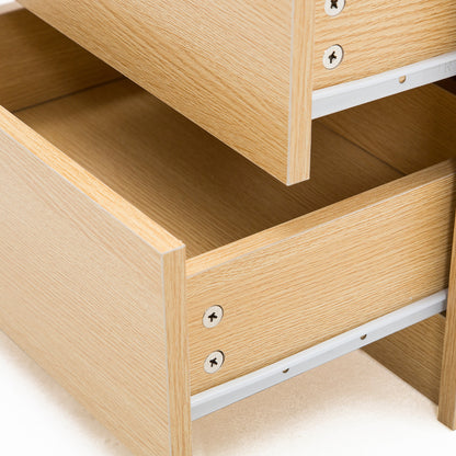 Aurora Black/White/Oak Led Nightstand Duo