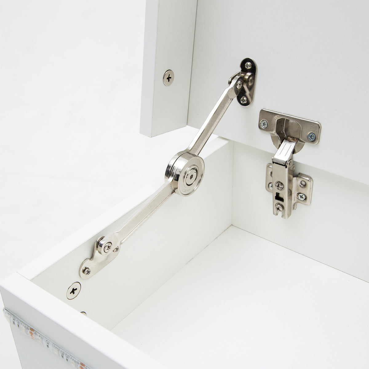 Aurora Black/White/Oak Led Nightstand Duo