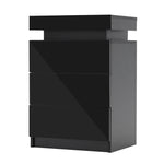 Radiant Nightstand: Led Gloss Glory Black/Oak/White