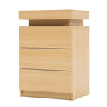 Radiant Nightstand: Led Gloss Glory Black/Oak/White