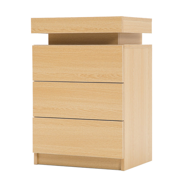  Radiant Nightstand: Led Gloss Glory Black/Oak/White