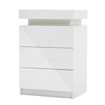 Radiant Nightstand: Led Gloss Glory Black/Oak/White