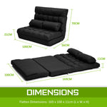 Lounge Couch Sofa Bed Double Seat Leather Gemini Black