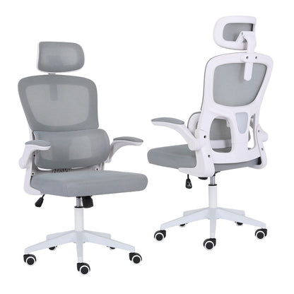 White office chair 58x58x118cm, side view