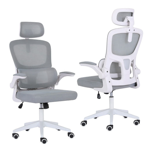 White office chair 58x58x118cm, side view