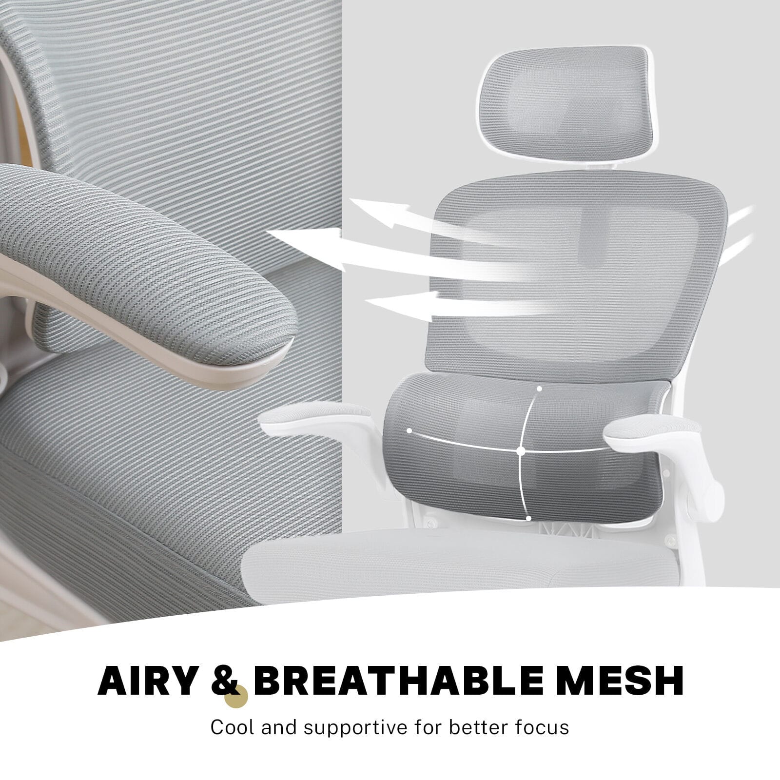 White office chair 58x58x118cm, view 8