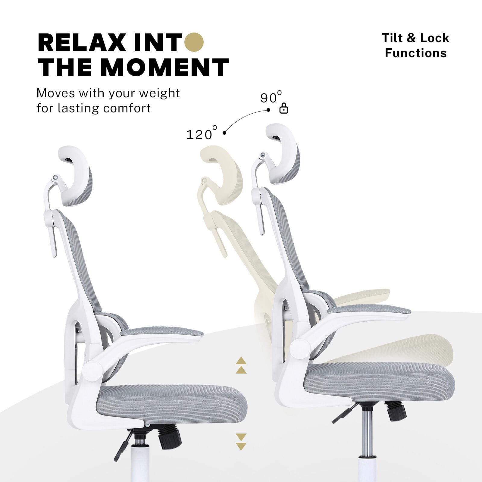 White office chair 58x58x118cm, view 9