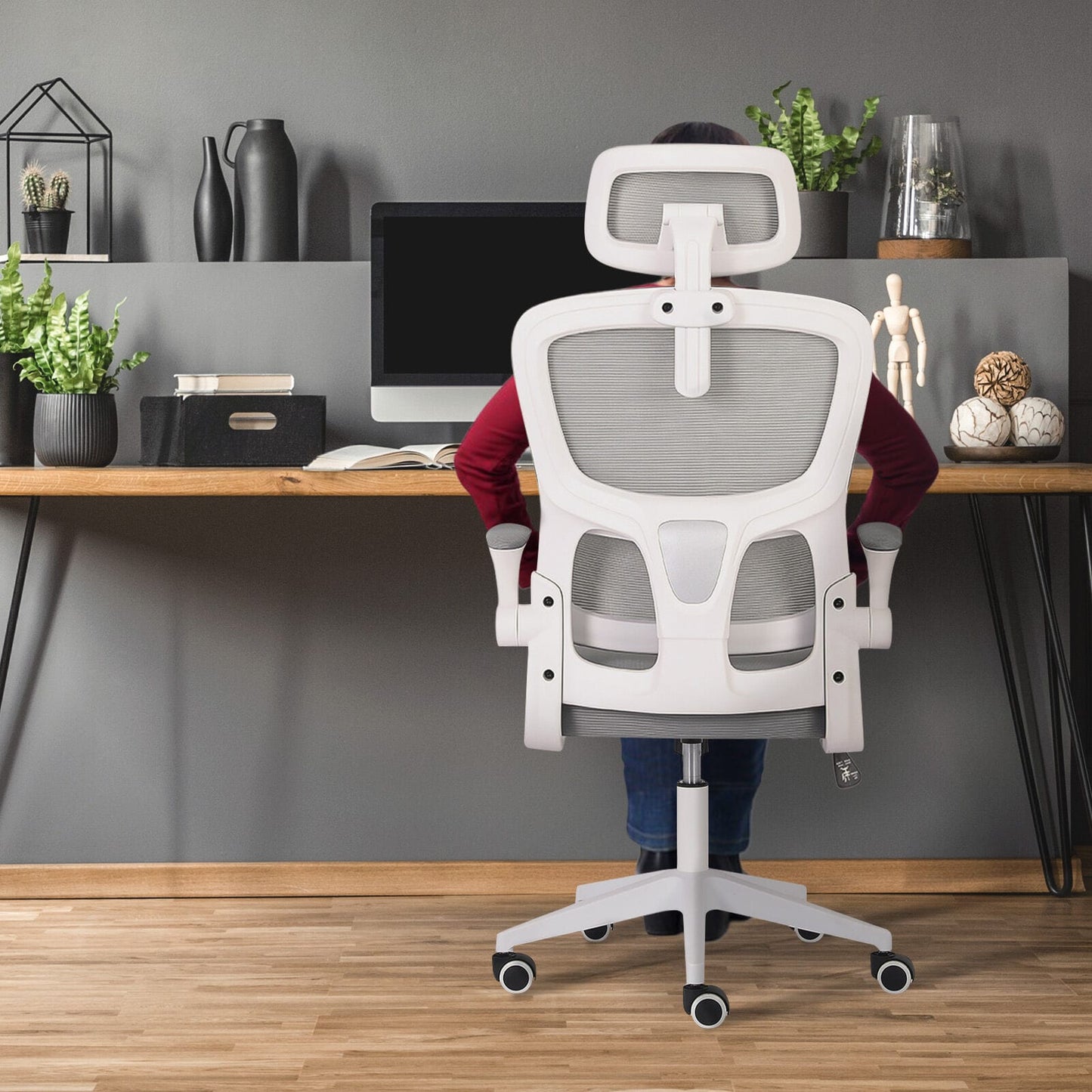 White office chair 58x58x118cm