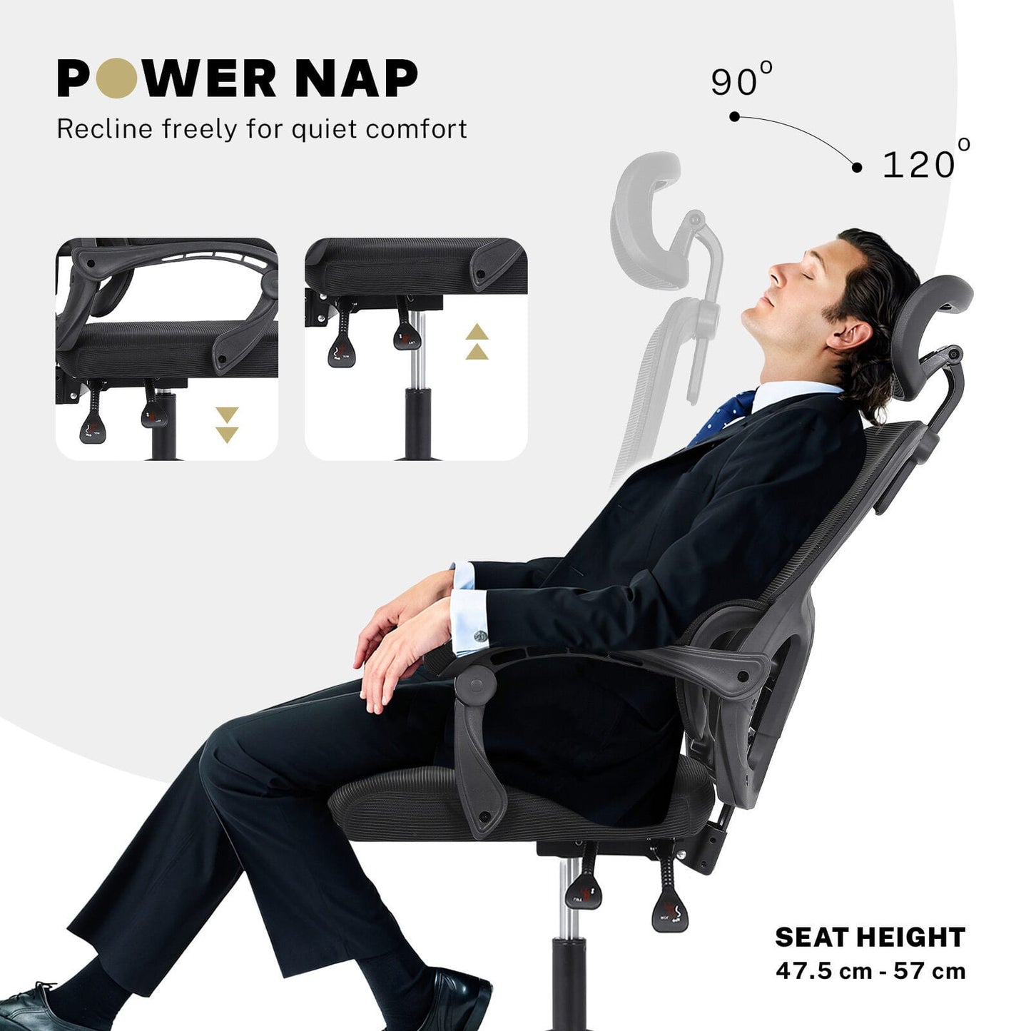 Ergonomic Office Chair Mesh 58x58x118cm