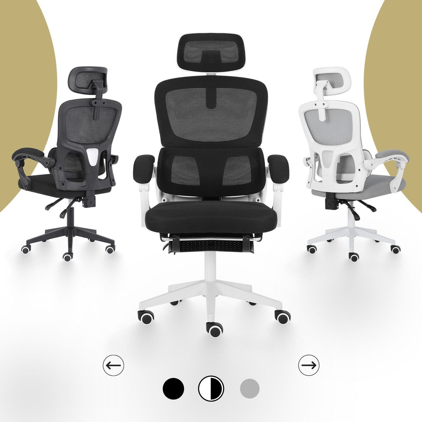 Ergonomic Office Chair Recliner 58x58x118cm