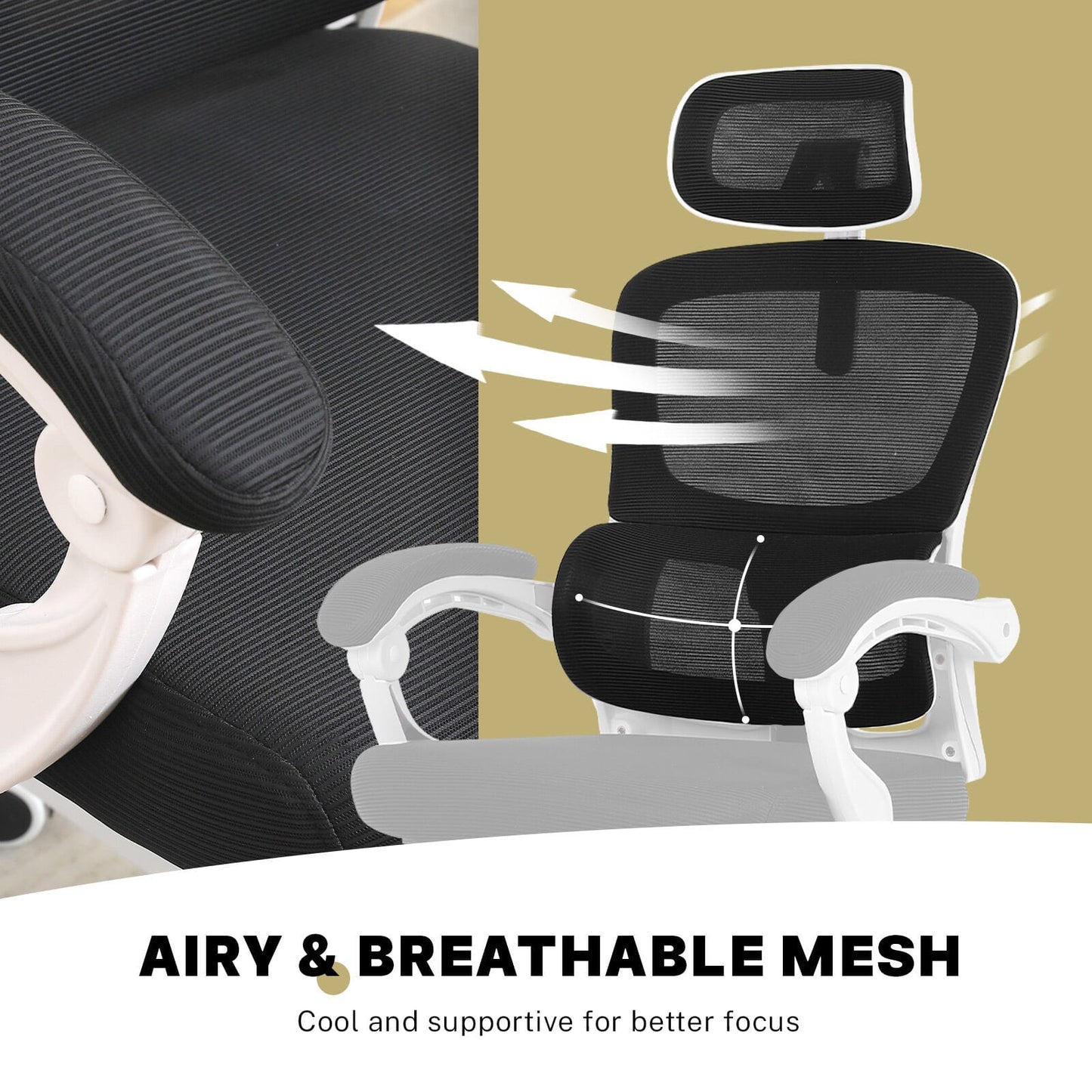 Ergonomic Office Chair Recliner 58x58x118cm