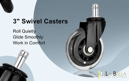 Office Chair Casters Silent Smooth 5x3cm