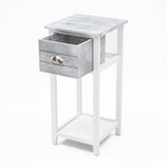 Timeless Grace Vintage Gray Side Table Storage (Valerie)