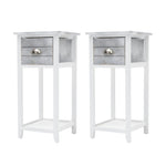 Timeless Grace Vintage Gray Side Table Storage (Valerie)