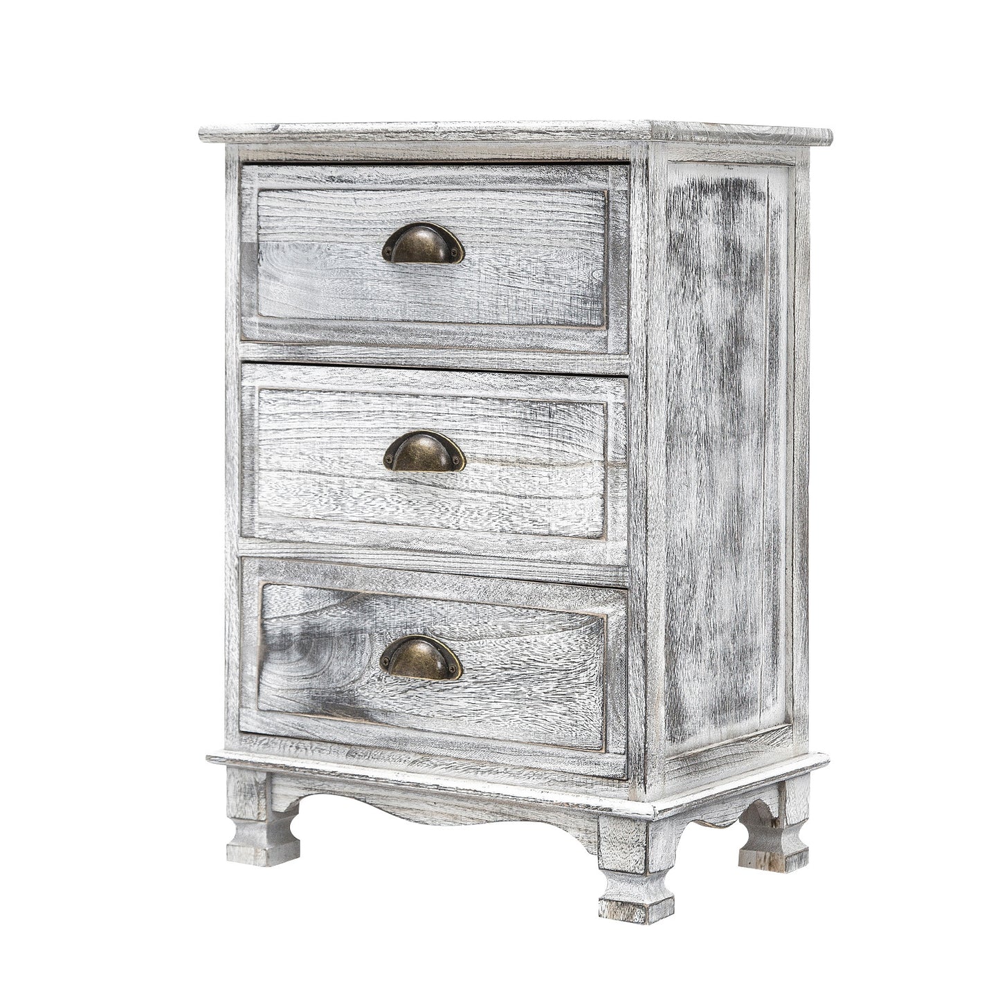 Bedside Table 3/4 Drawers Vintage Side Table Storage Cabinet Bedroom
