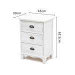 Bedside Table 3/4 Drawers Vintage Side Table Storage Cabinet Bedroom