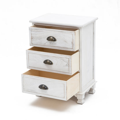 Bedside Table 3/4 Drawers Vintage Side Table Storage Cabinet Bedroom