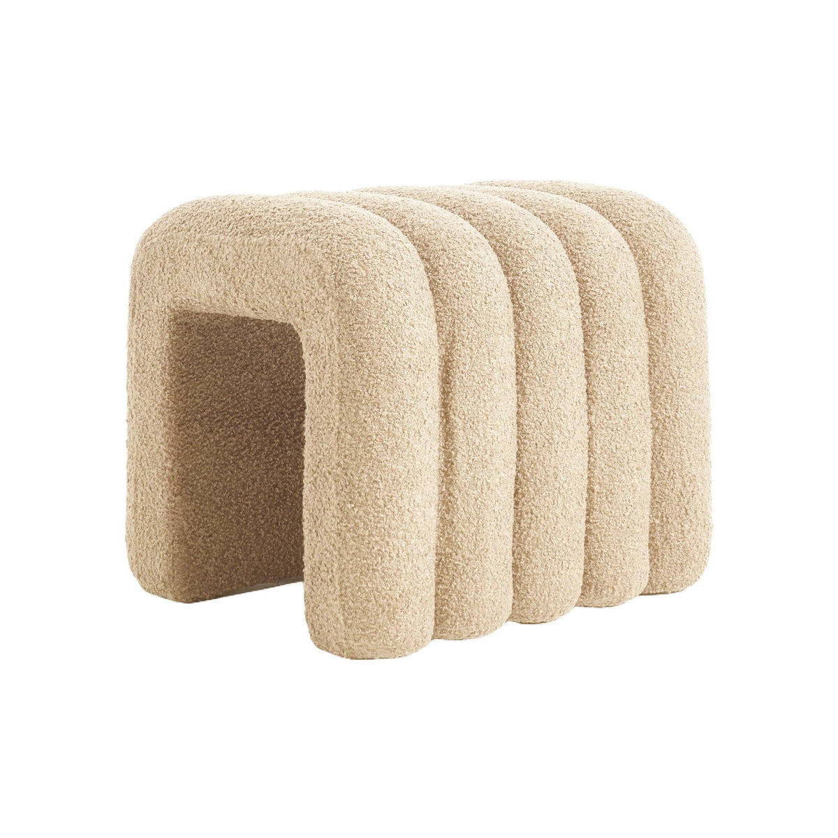 Beige stool 45x40x40cm, side view