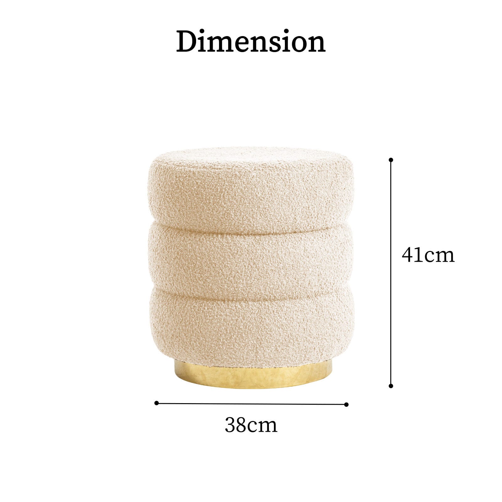 Beige stool 38x38x41cm, view 12