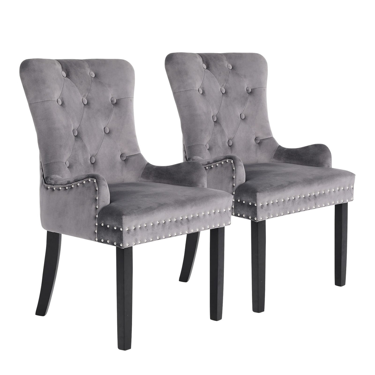 Velvet Dining Chair Grey 61x54x93cm