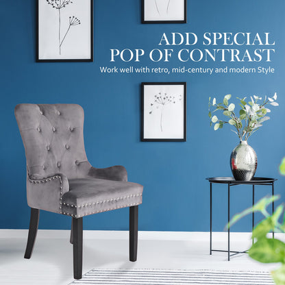 Velvet Dining Chair Grey 61x54x93cm