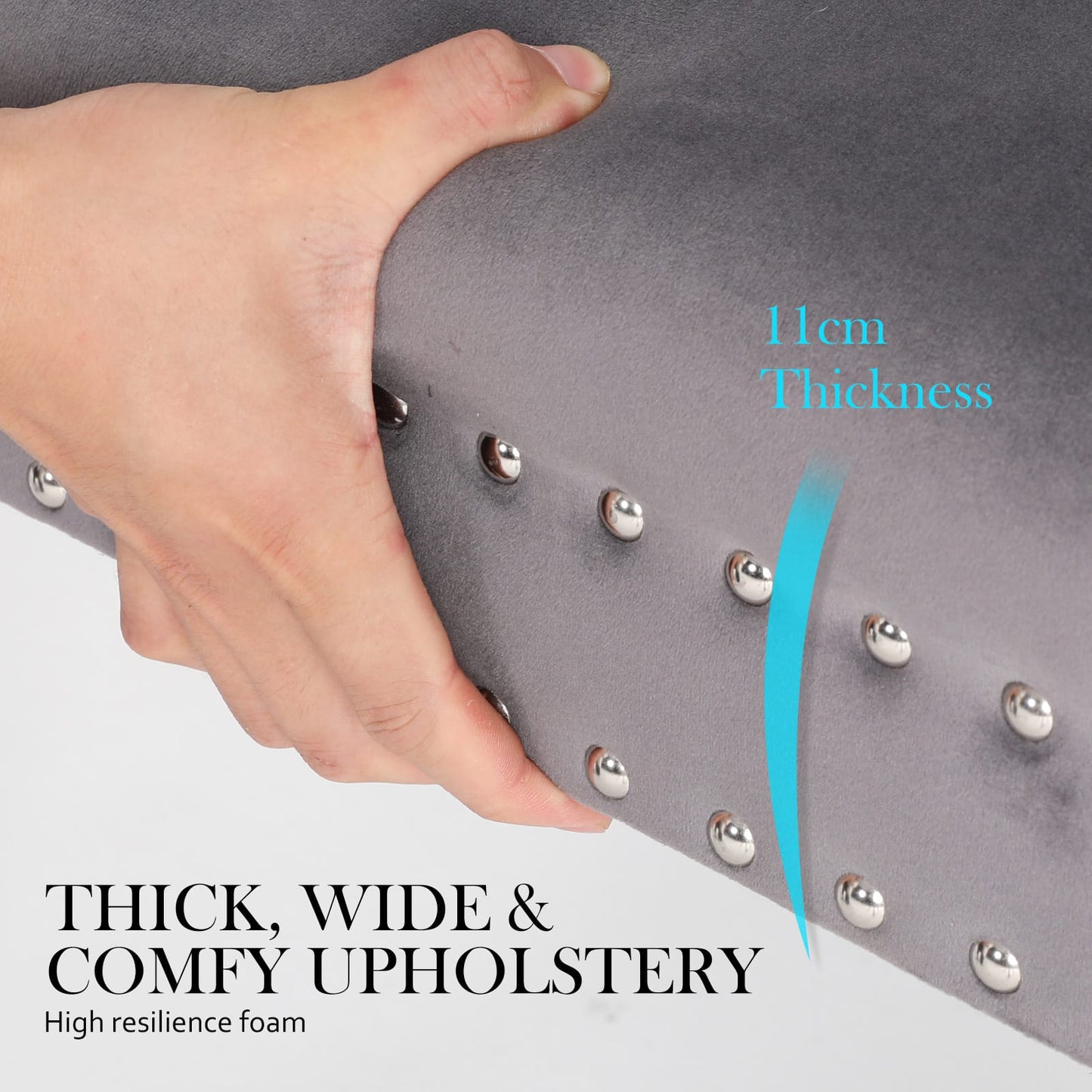 Velvet Dining Chair Grey 61x54x93cm