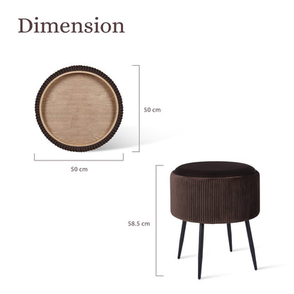 Velvet Storage Ottoman Footstool 50x50x58.5cm