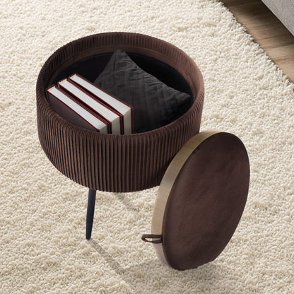 Velvet Storage Ottoman Footstool 50x50x58.5cm