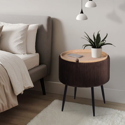 Velvet Storage Ottoman Footstool 50x50x58.5cm
