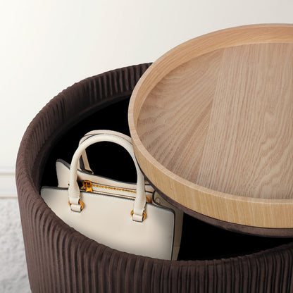 Velvet Storage Ottoman Footstool 50x50x58.5cm