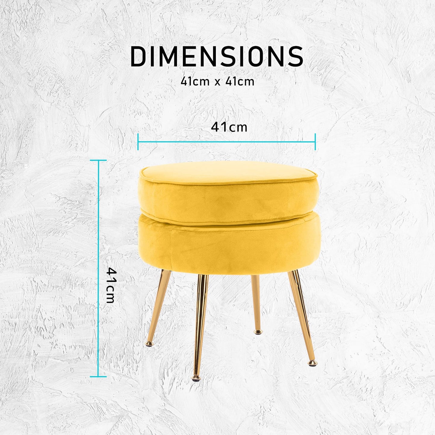 Yellow stool 41x41x41cm, view 11