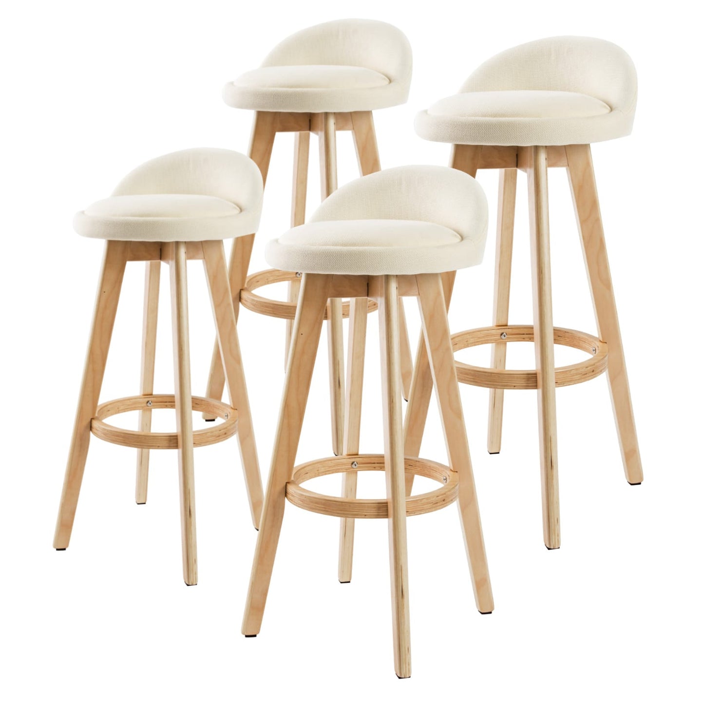 Bar Stool Beige Fabric 35x35x82cm