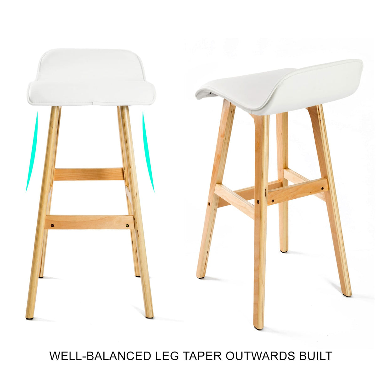 White Bar Stool Chair 40.5x41.5x83.5cm