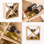 24 Bottle Timber Criss Cross Wine Rack Storage Cellar Organiser