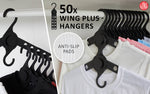 50 Set Black Plus Hanger Multiple Clothes Rack Organizer Foldable