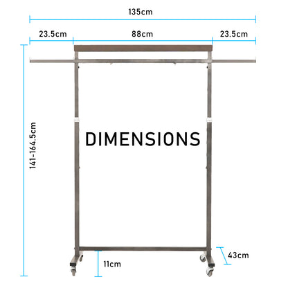 Adjustable Rollable Coat Rack - Pearl Grey