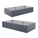 2 Set 150 X 90 X 30Cm Grey Raised Garden Bed Galvanised Steel Planter