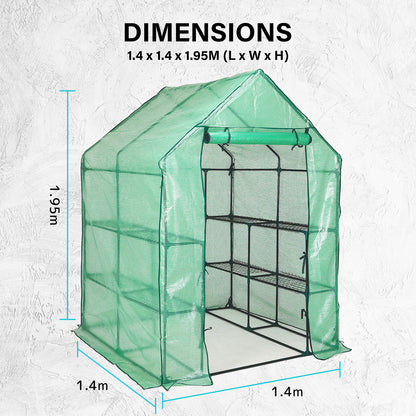 Apex 1.43X1.43X1.95M Garden Greenhouse Walk-In Shed Pe
