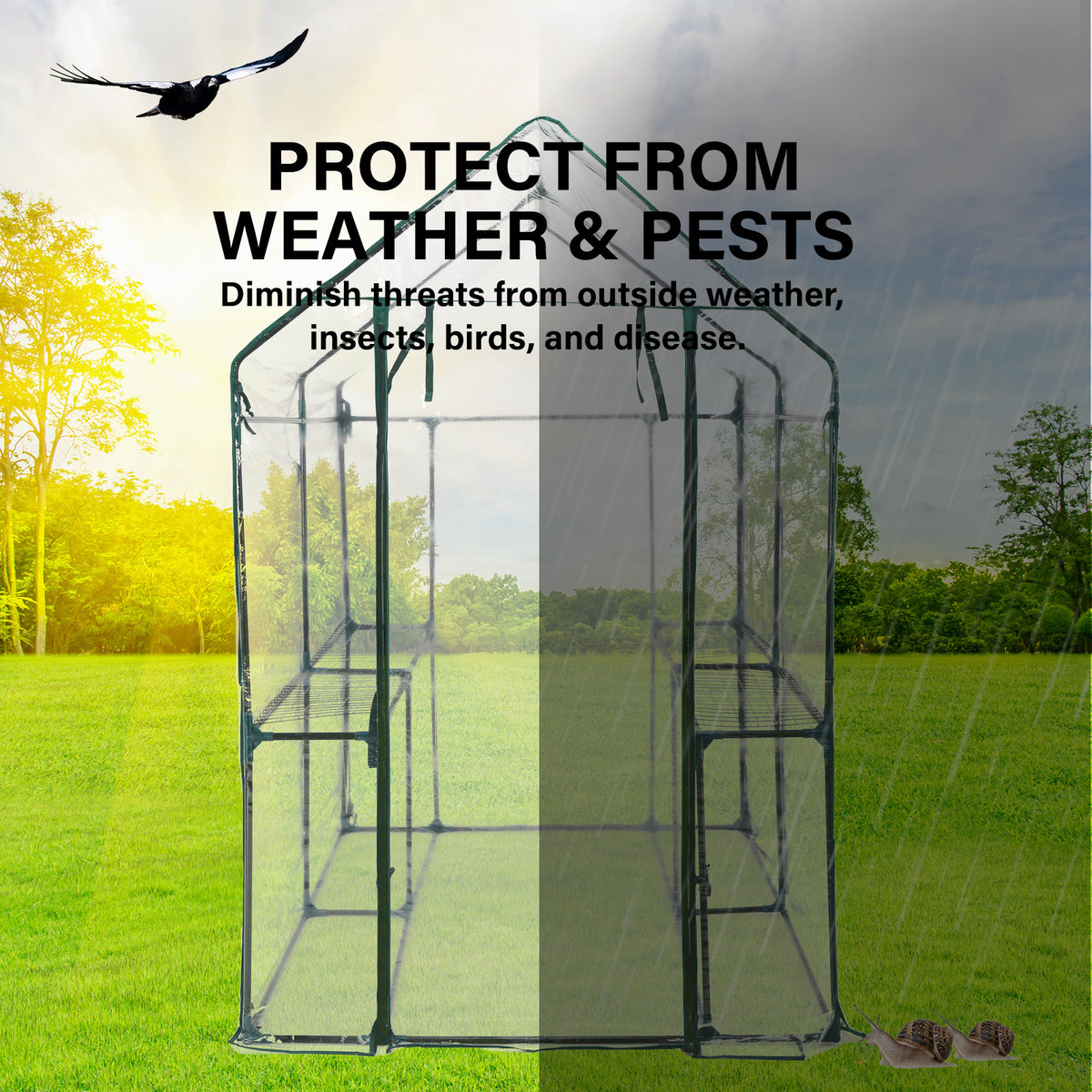 Apex 1.9X1.2X1.9M Garden Greenhouse Walk-In Shed Pvc