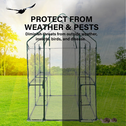 Apex 1.9X1.2X1.9M Garden Greenhouse Walk-In Shed Pvc