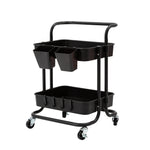 3/2 Tier Trolley Cart Storage Utility Rack Organizer Swivel Kitchen