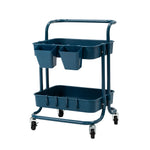 3/2 Tier Trolley Cart Storage Utility Rack Organizer Swivel Kitchen