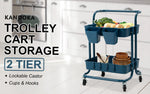 3/2 Tier Trolley Cart Storage Utility Rack Organizer Swivel Kitchen