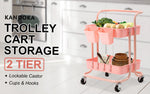 3/2 Tier Trolley Cart Storage Utility Rack Organizer Swivel Kitchen