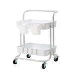 3/2 Tier Trolley Cart Storage Utility Rack Organizer Swivel Kitchen