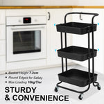 3/2 Tier Trolley Cart Storage Utility Rack Organizer Swivel Kitchen